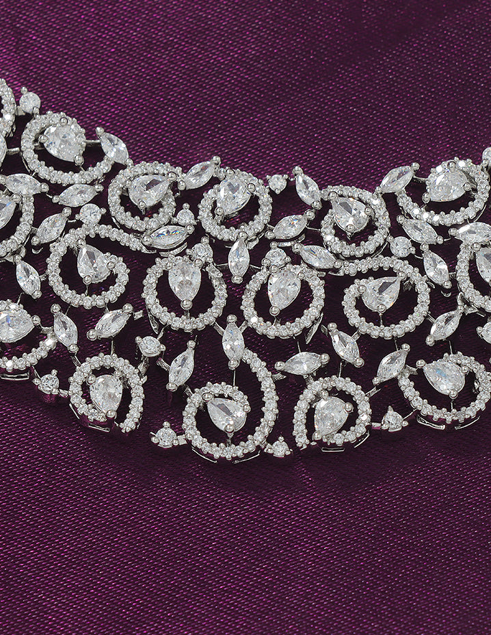 Designer Zirconia Crystal Elegance Necklace Set