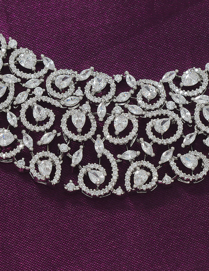 Designer Zirconia Crystal Elegance Necklace Set