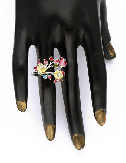 Designer Zircon Floral Finger ring
