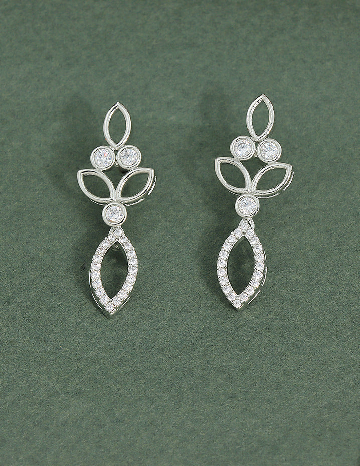 Designer Rhodium Polish Zirconia Necklace Set