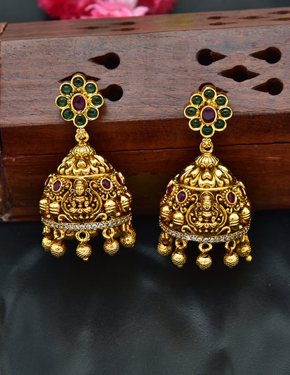 Designer Antique Plated Kempu Necklace Set