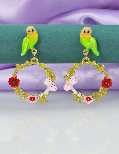 Designer Ceramic Earrings and Brooch Combo