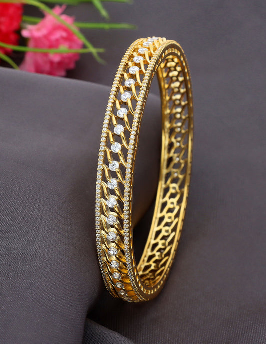 Zircon Kada Bangle zbgl10872/Gold