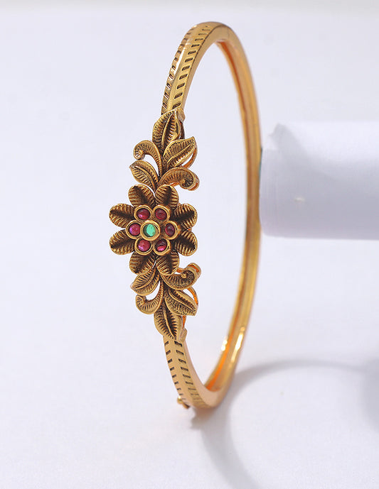 Designer Flower Gold Polish Bracelet