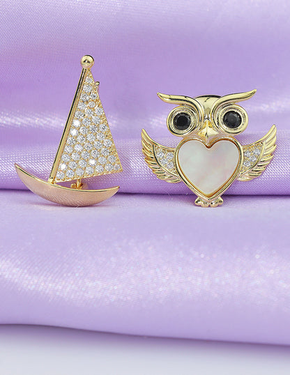 Designer Zirconia and MOP Brooch Combo