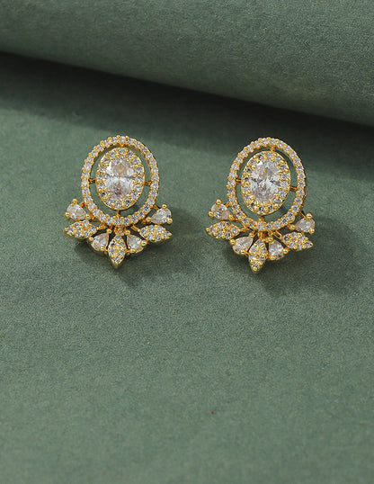 Designer Zirconia Floral Stud Earrings