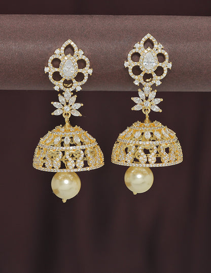 Designer Zirconia Jhumka Earrings