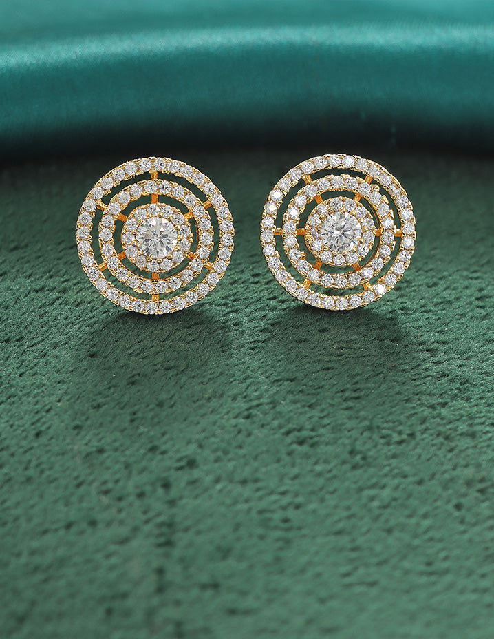 Designer Zirconia Sperical Stud Earrings