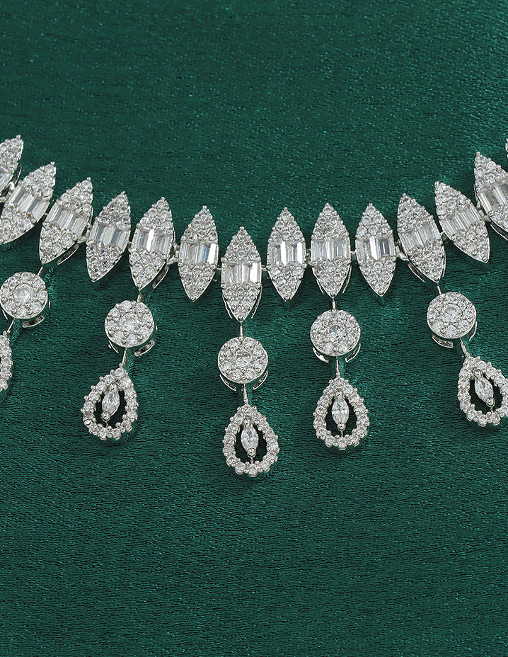Designer Zirconia Crystal Elegance Necklace Set