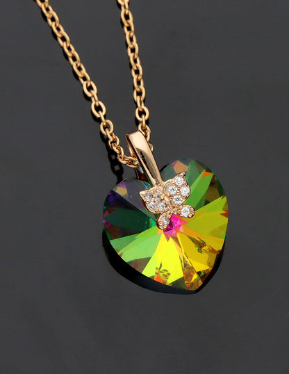 Swarovski Crystal Classic Multi-color Heart Chain Pendant