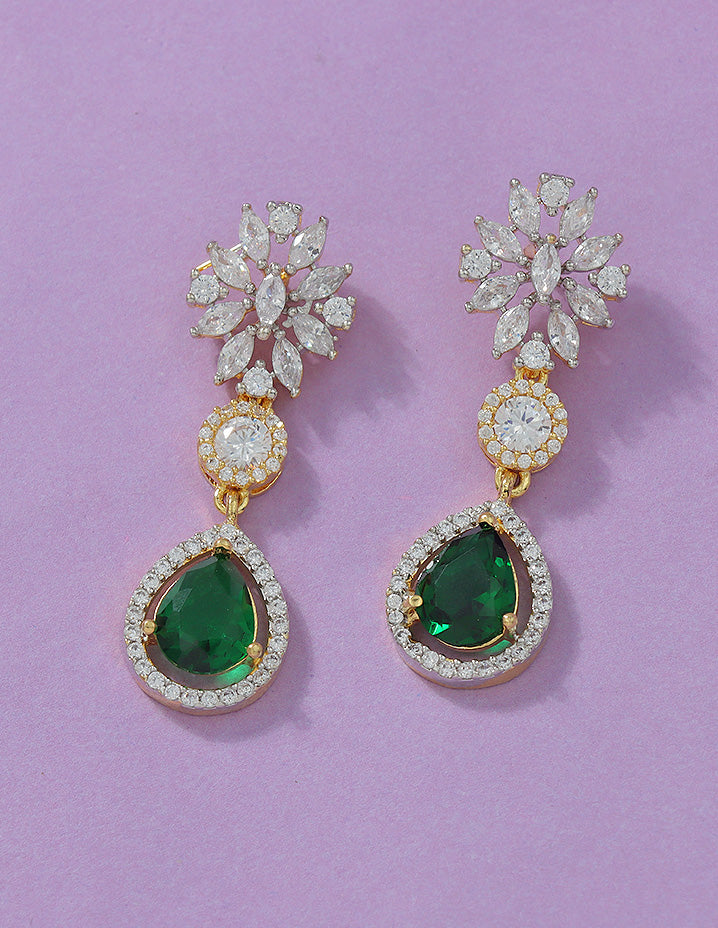 Designer Zirconia Floral Elegance Necklace Set
