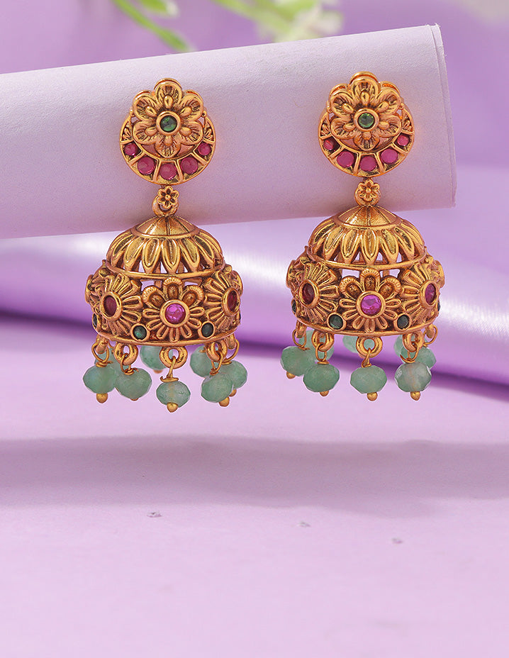 Designer Matt Kempu Lakshmi Devi Necklace Set
