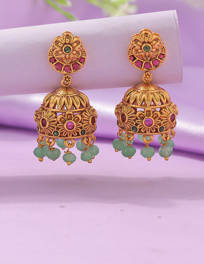 Designer Matt Kempu Lakshmi Devi Necklace Set