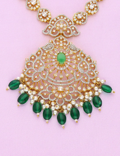 Designer GJ Polish Zirconia Necklace Set