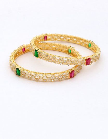 Designer Zircon Gold Plated Bangles ZBGL10936