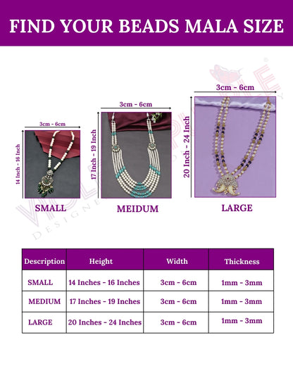 Designer Pihu Heartstone Mangalsutra Black Beads
