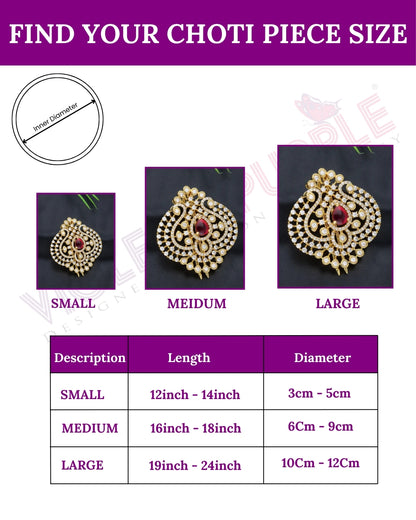 Designer Gold Polish CZ Choti Piece With Ruby Stone