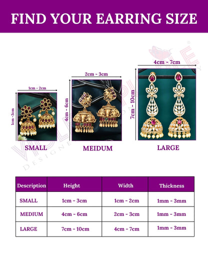 Designer Kempu Ruby and Emerald Jhumka Earrings