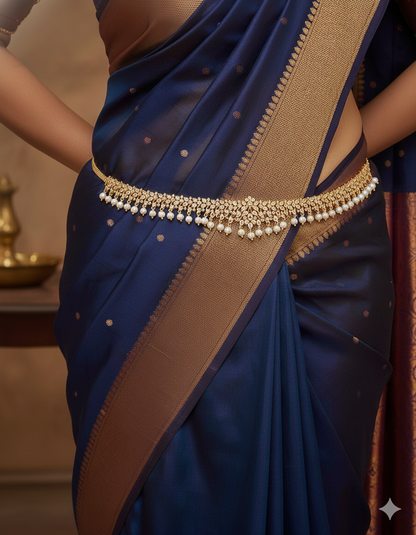 Designer Gold Polish Zirconia Chain Vaddanam