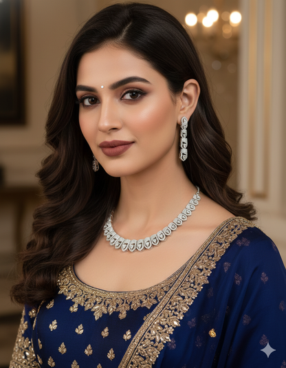 Designer Zirconia Crystal Elegance Necklace Set