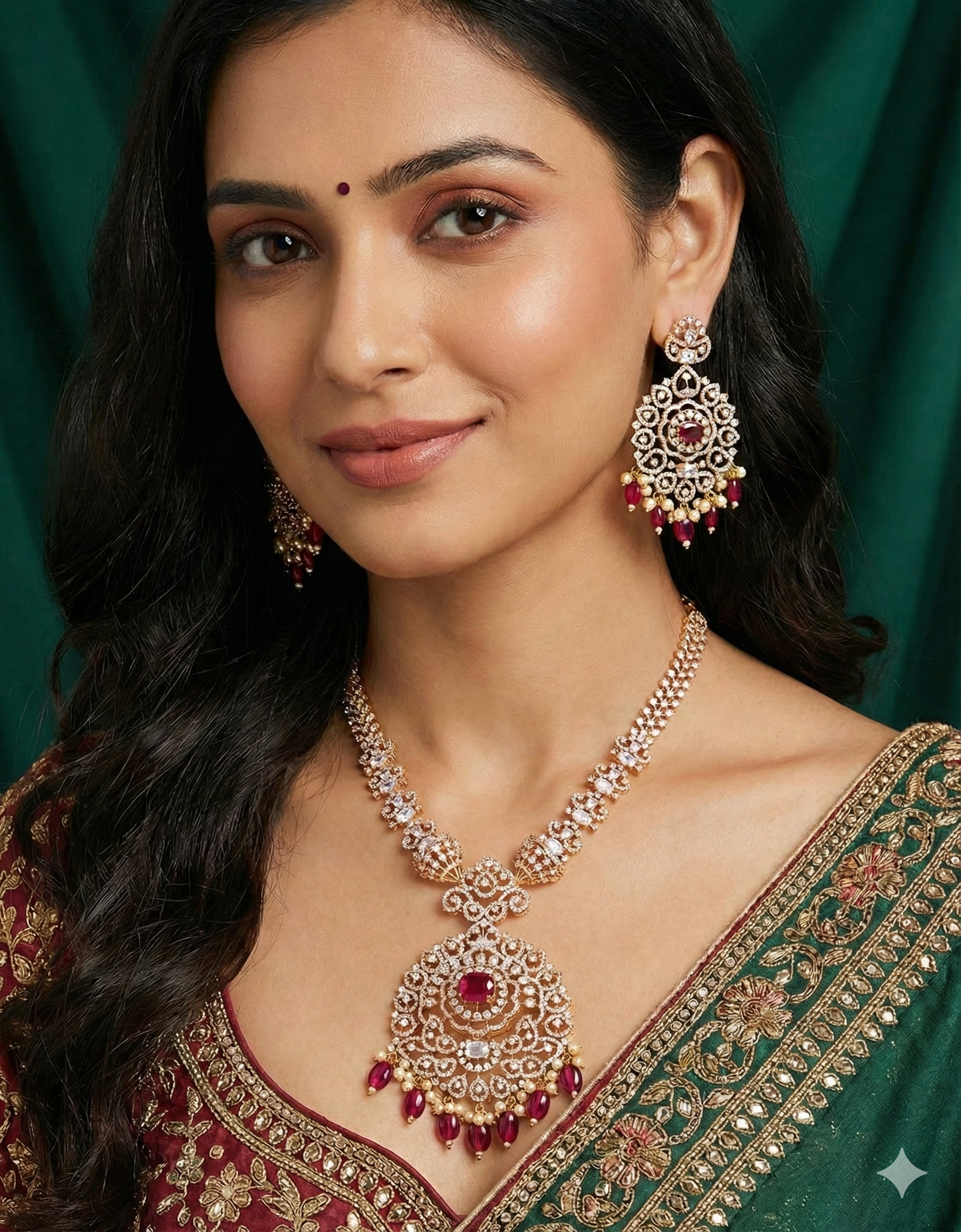 Designer Carat Polish Zirconia Necklace Set