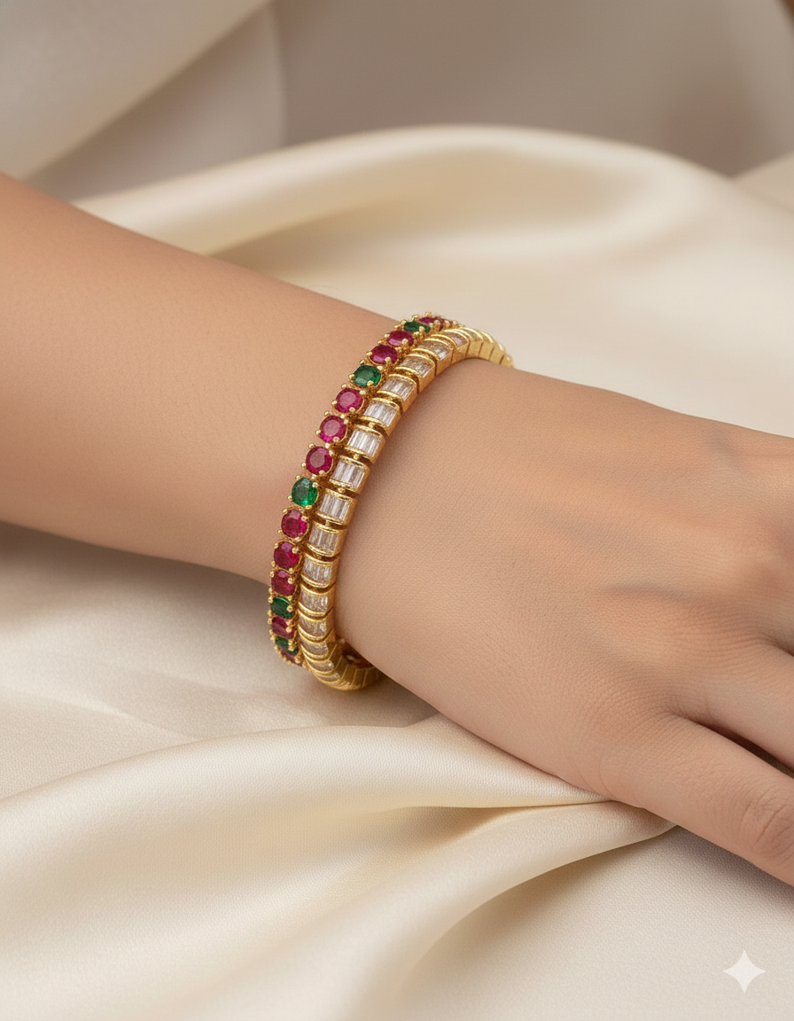 Designer Zirconia Gold Plated Bangles