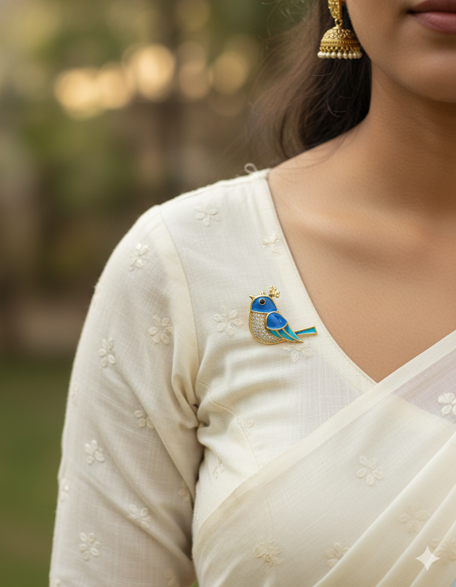 Designer Ceramic Earrings and Brooch Combo