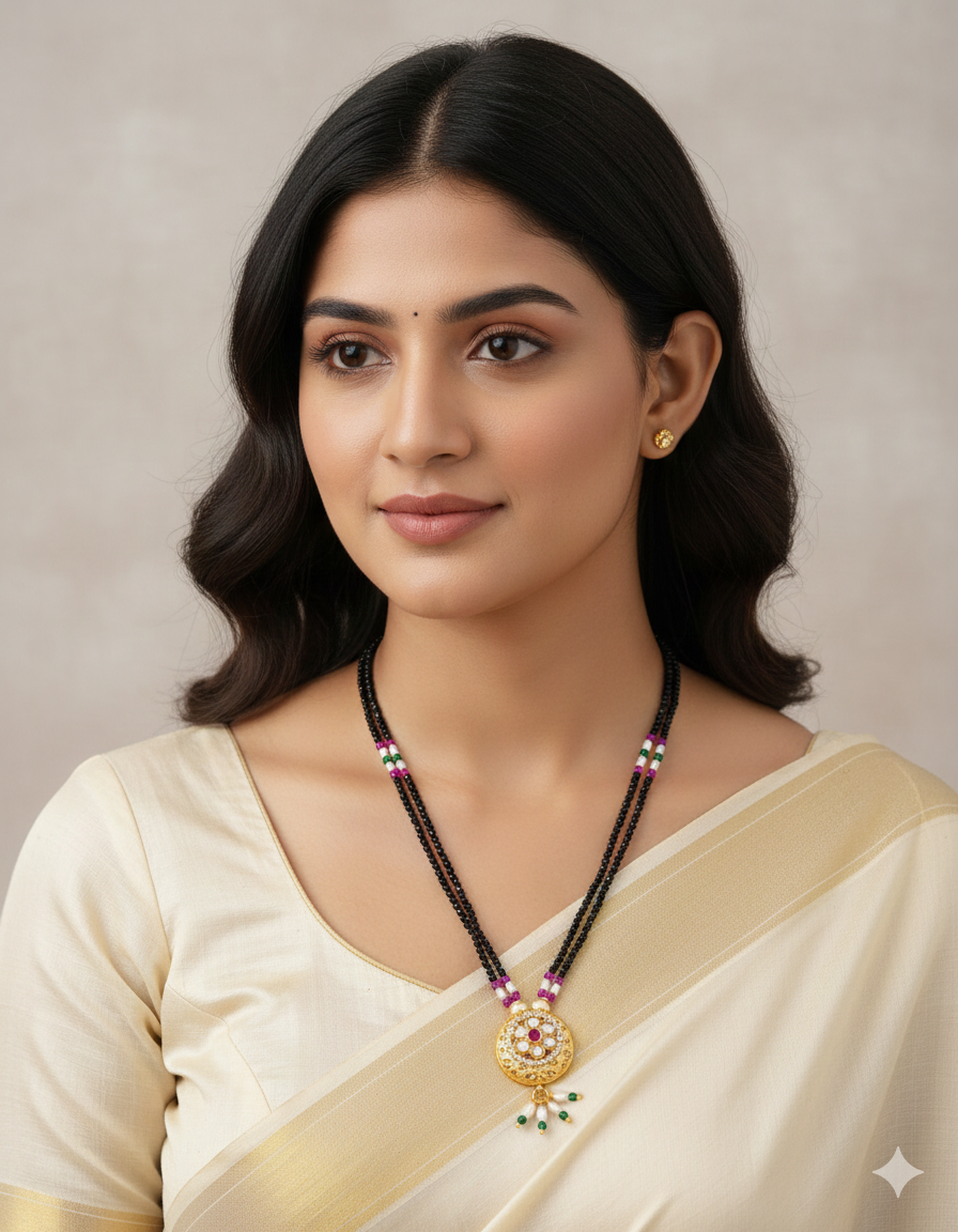 Zirconia Crystal Black Bead Mangalsutra