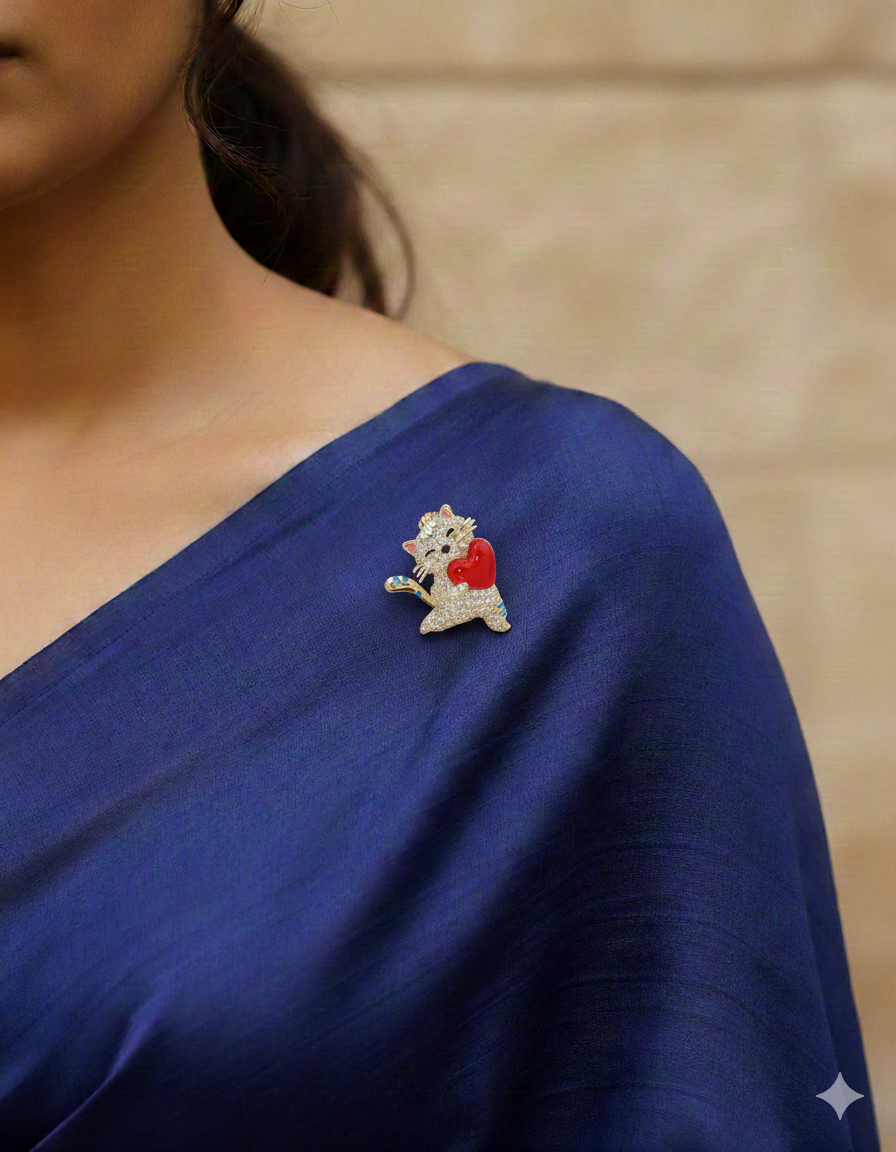 Designer Ceramic Earrings and Brooch Combo