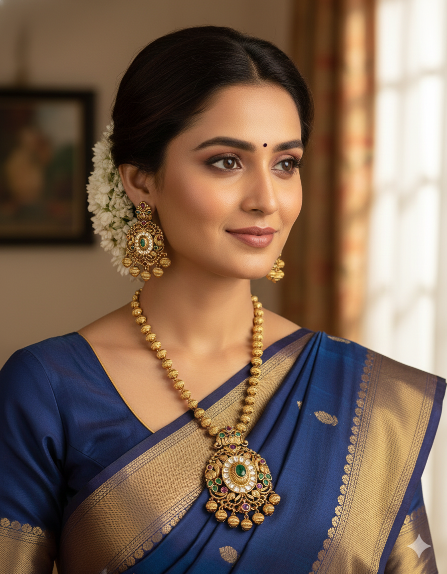 Designer Elegant Matt Kempu Necklace Set