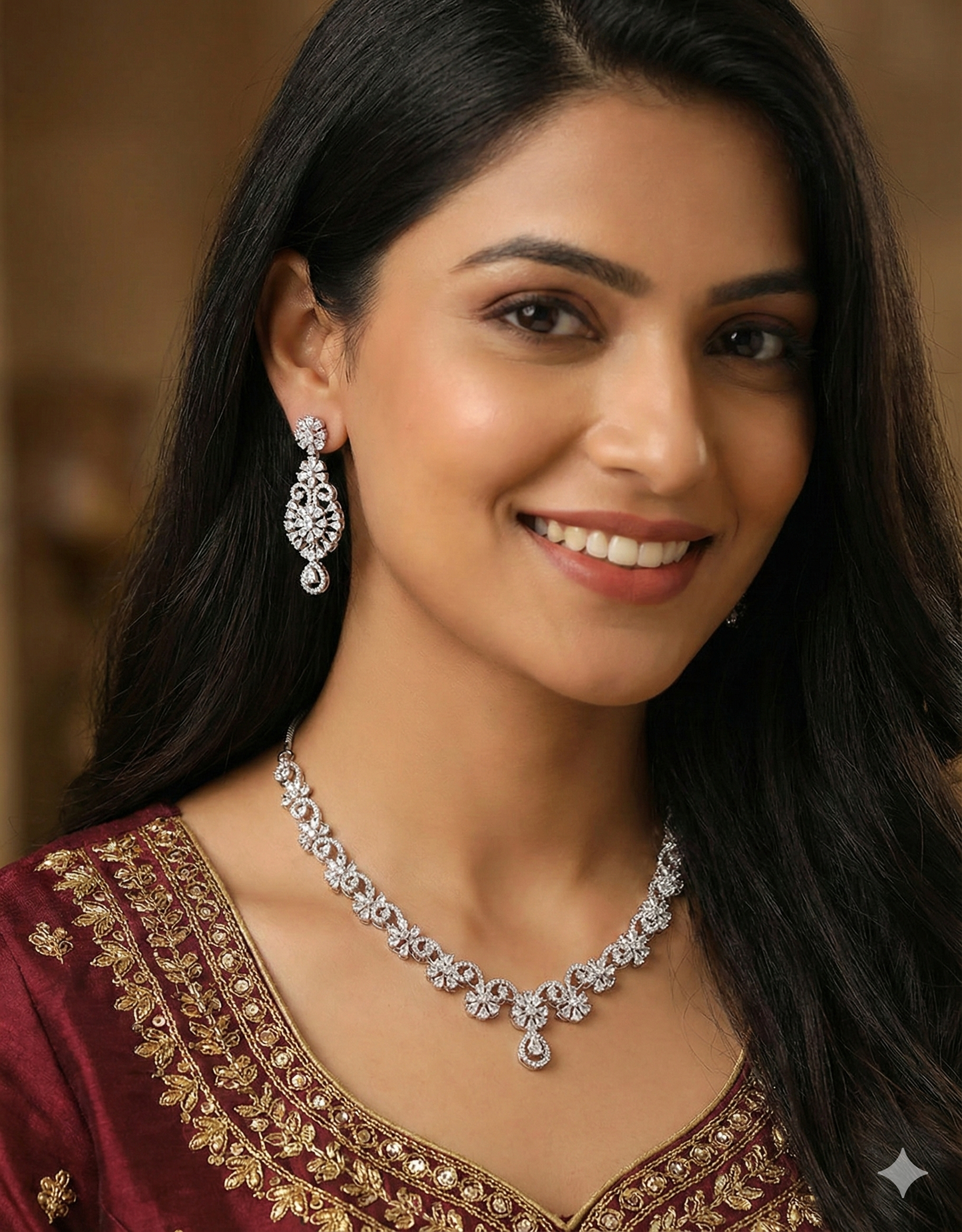 Designer Zirconia Crystal Elegance Necklace Set