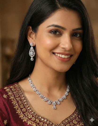 Designer Zirconia Crystal Elegance Necklace Set