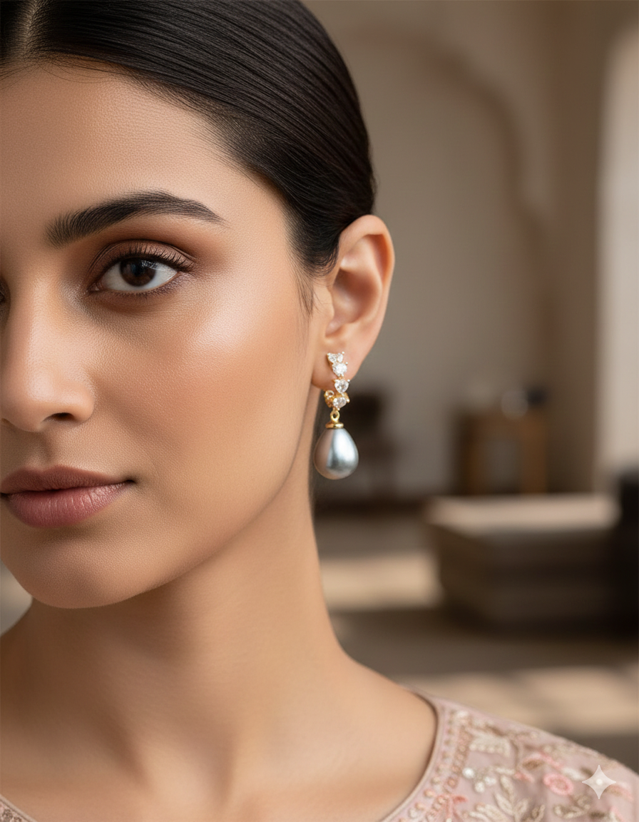 Designer Zirconia Bali Earrings