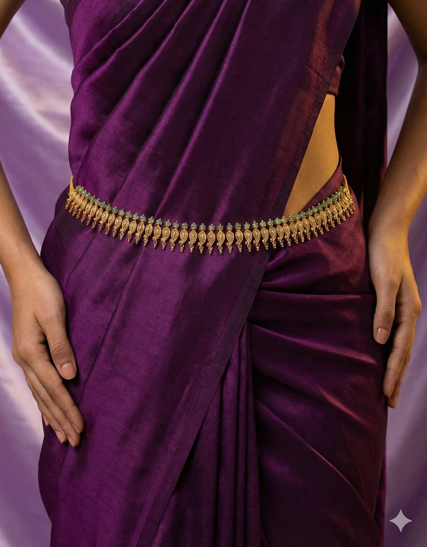 Designer Kempu Mango Shape Chain Vaddanam