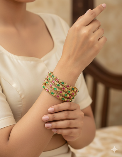 Designer Matt Kempu Stone Bangles