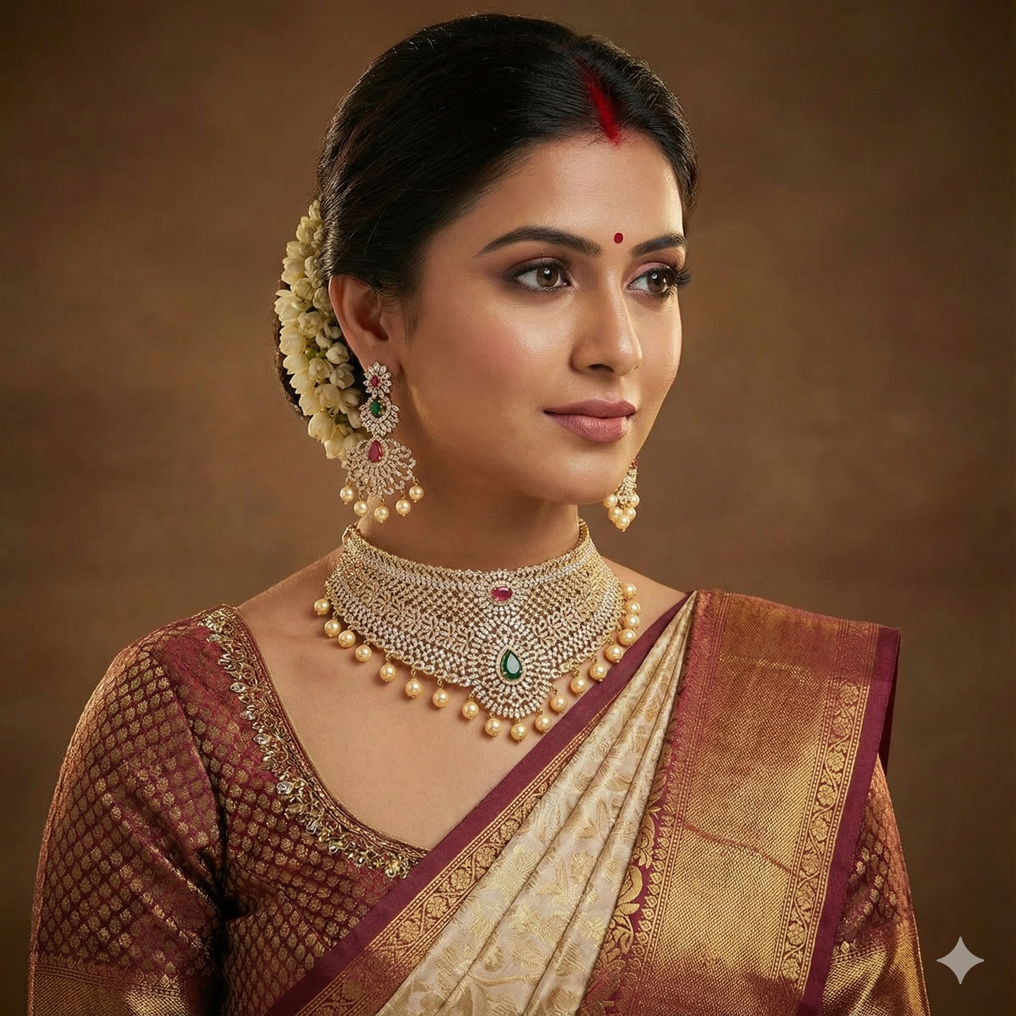 Designer Gold Zirconia Choker Set