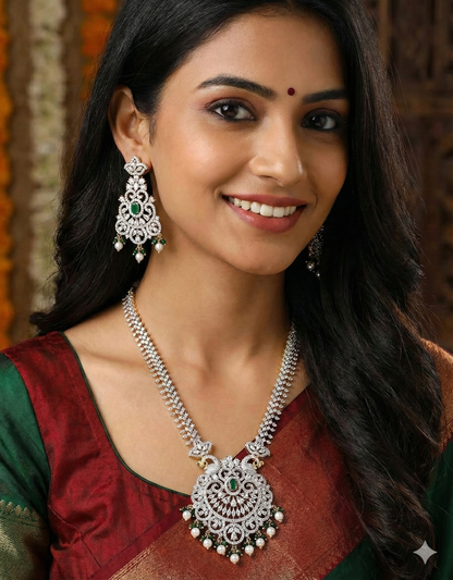 Designer GJ Polish Zirconia Necklace Set