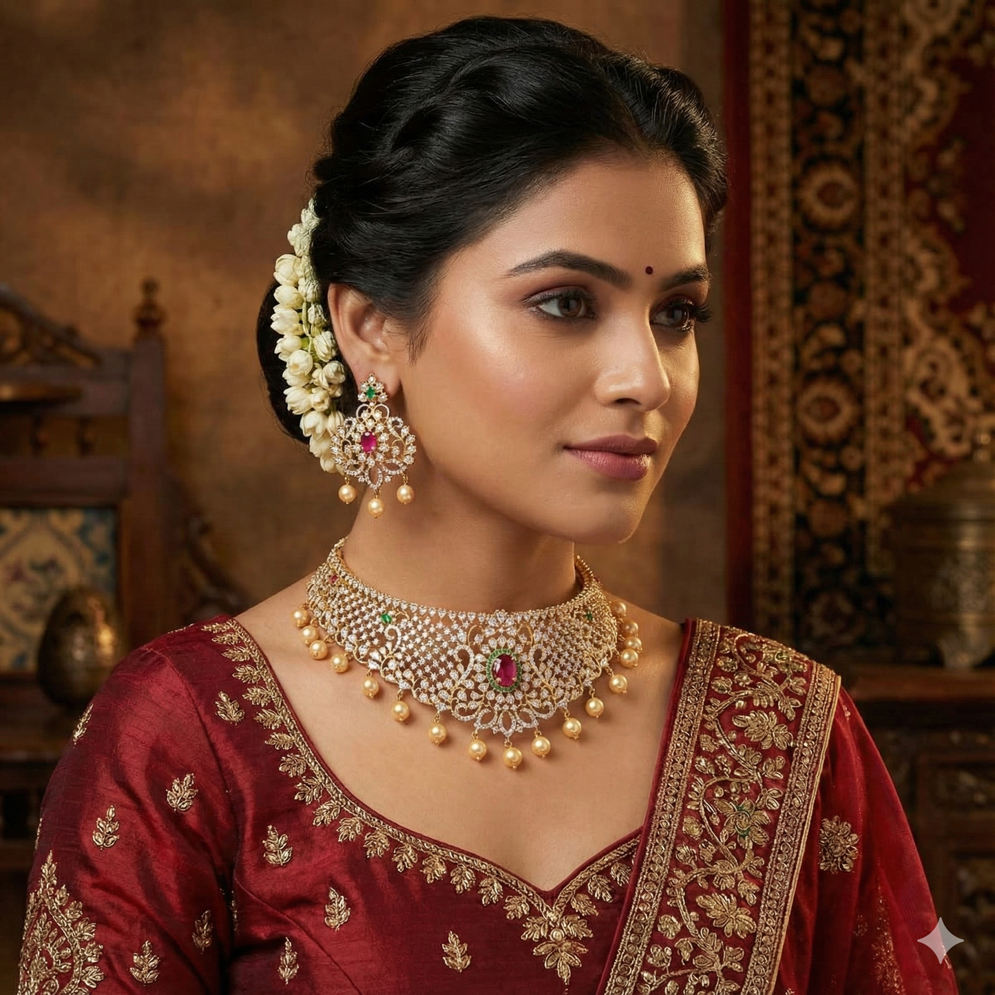 Zirconia Gold Choker Set