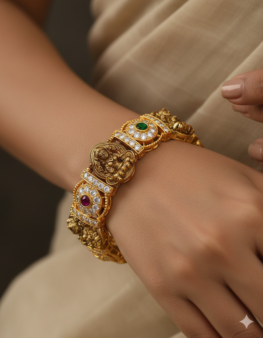 Designer Matt Antique Lakshmi Devi Kada Bangle