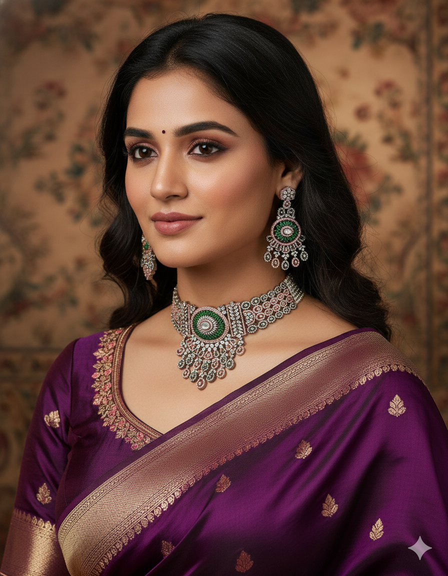 Zirconia Black Rose Choker Set