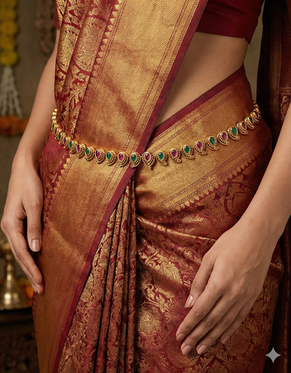 Kempu Mango Shape Chain Vaddanam