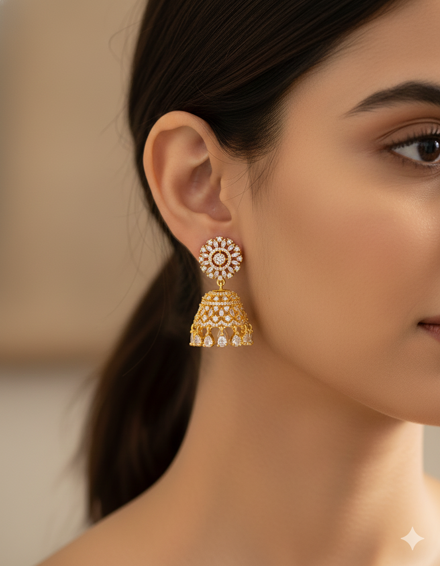 Designer Zirconia Royal Radiance Jhumka