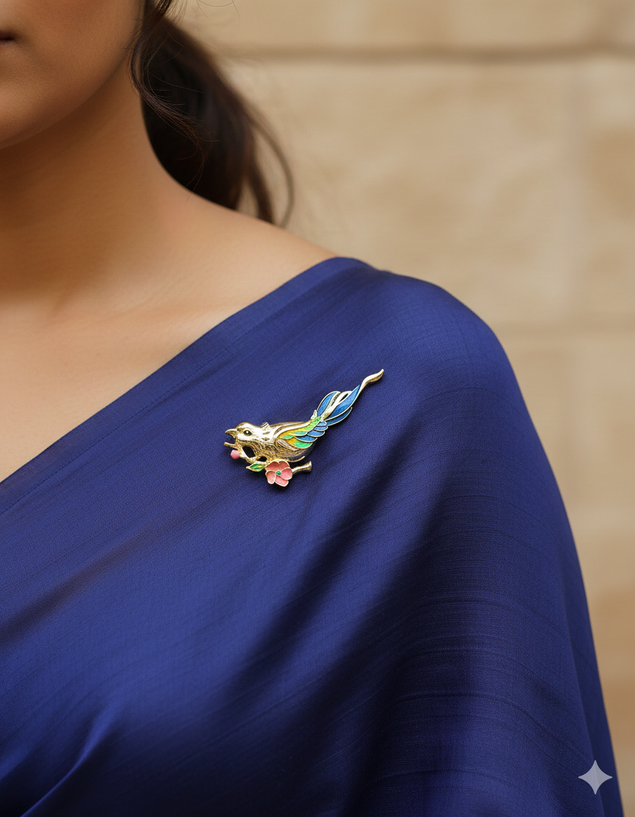 Designer Ceramic Earrings and Brooch Combo