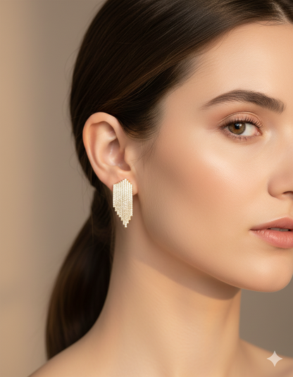 Designer Zirconia Radiant Cascade Earrings