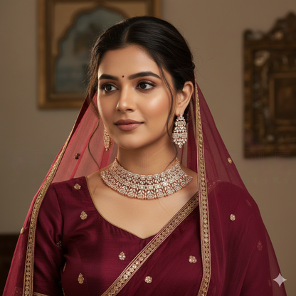 Designer Rose Gold Zirconia Choker Set