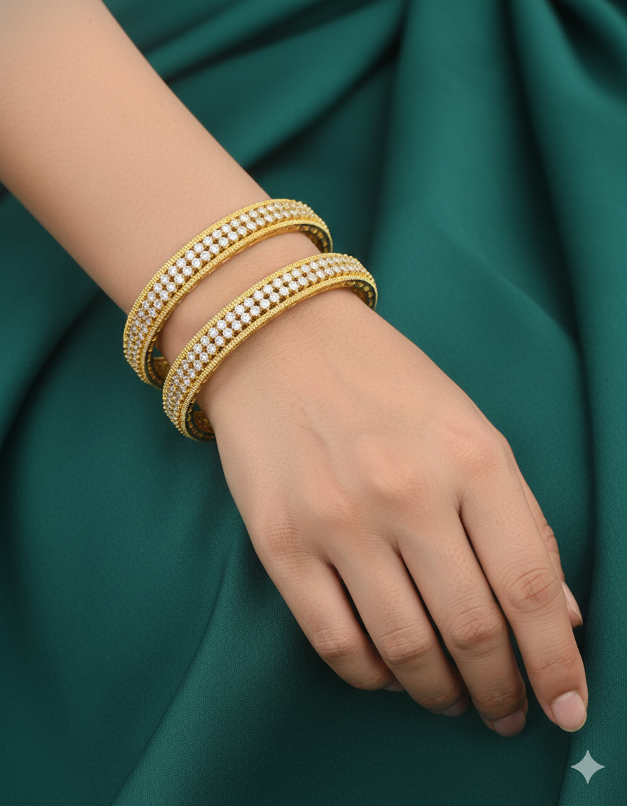 Designer Zirconia Gold Plated Bangles