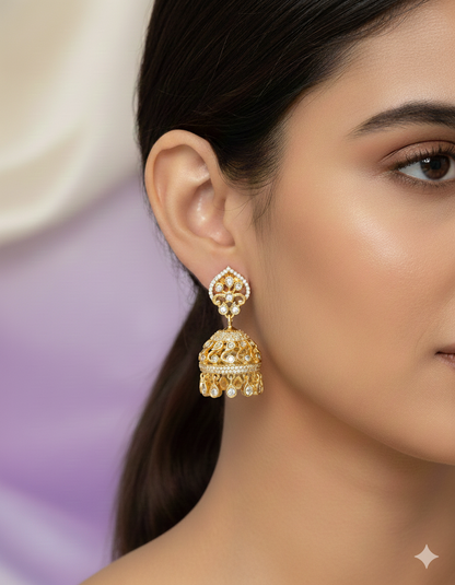 Designer Zirconia Floral Radiance Jhumka