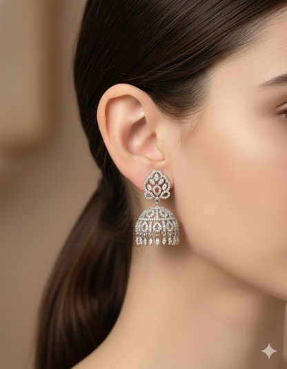 Designer Zirconia Jhumka Earrings