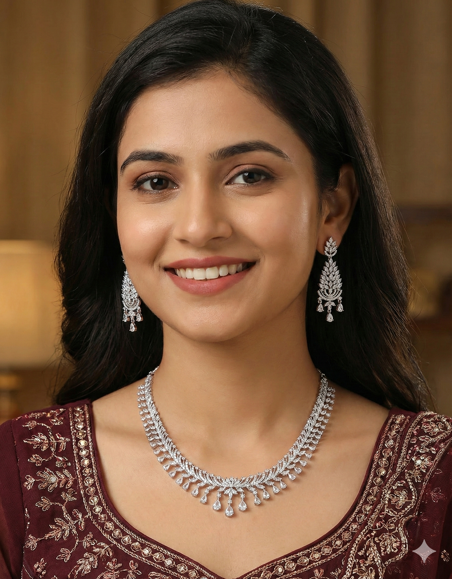 Designer Zirconia Crystal Elegance Necklace Set