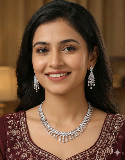 Designer Zirconia Crystal Elegance Necklace Set